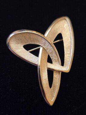 Vintage Trifari Silver Tone Modernist Abstract Brooch Pin Geometric Design
